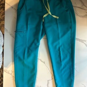 XS Petite Teal FIGS Zamora Jogger Scrub Pants